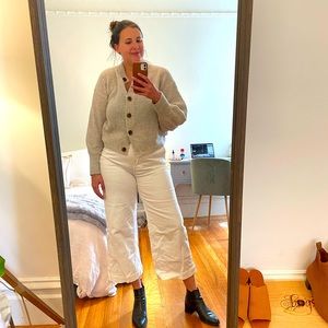 Everlane Cropped Alpaca Sweater Cardigan Size L